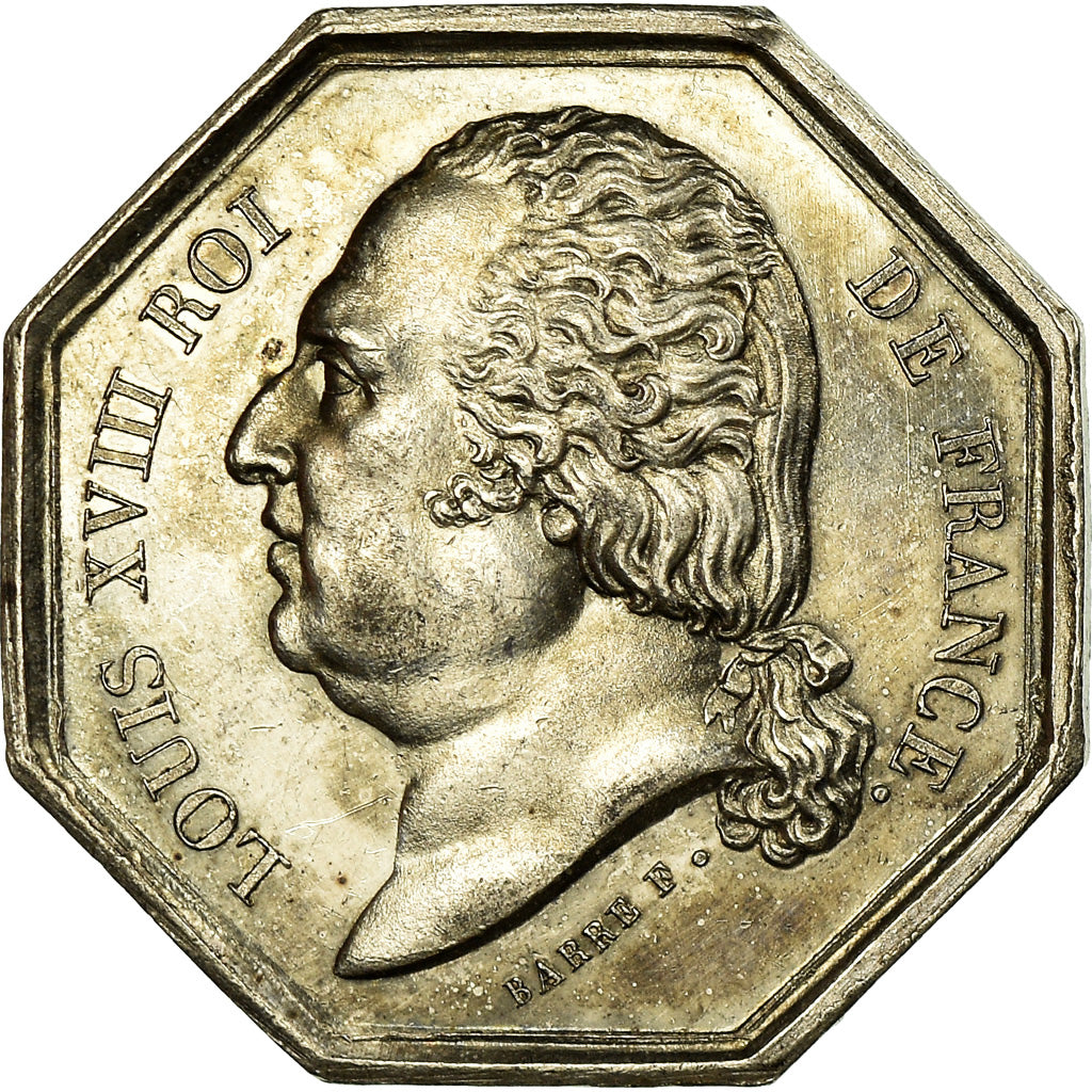 France, Token, Louis XVIII, Les Assurances Générale, Paris, 1818, Caqué