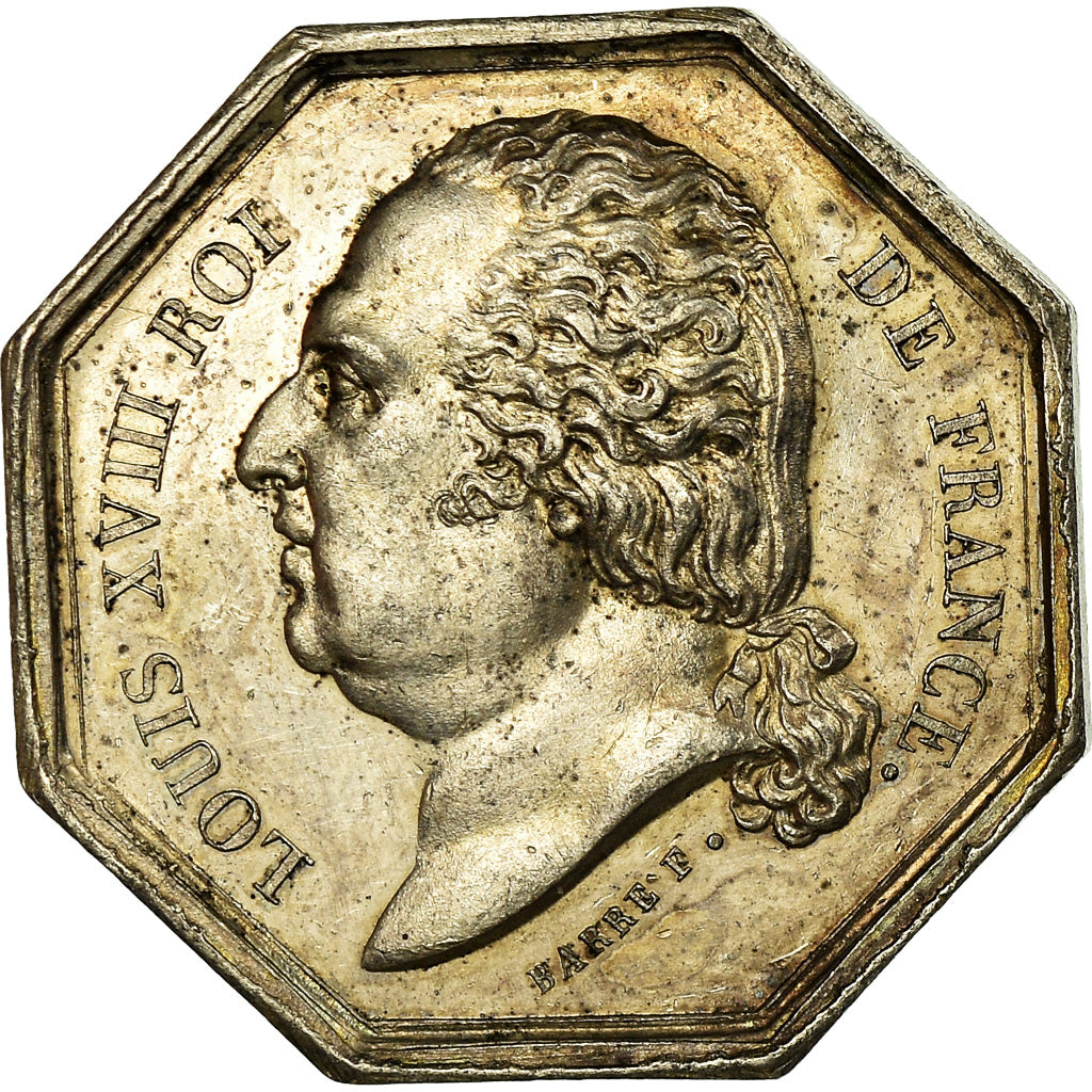 France, Token, Louis XVIII, Les Assurances Générale, Paris, 1818, Caqué