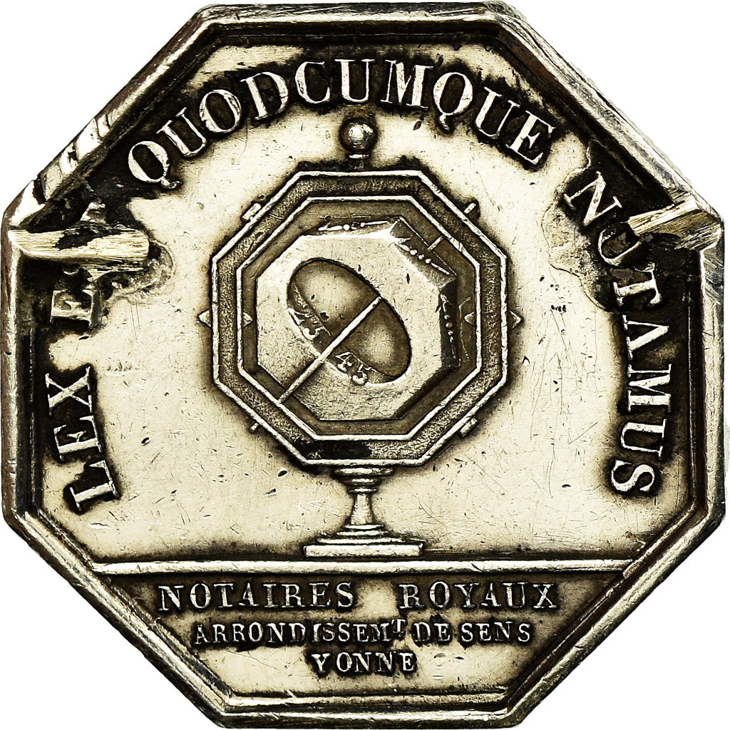 Frankrijk, Token, Notaires de l'Arrondissement de Sens, Yonne, PR, Zilver