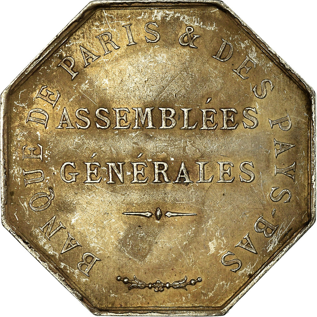 France, Token, Banque de Paris et des Pays-Bas, Stern, AU(50-53), Silver