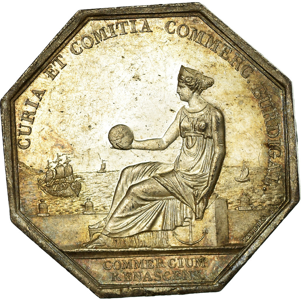 France, Token, Chambre de Commerce de Bordeaux, Tiolier, AU(55-58), Silver