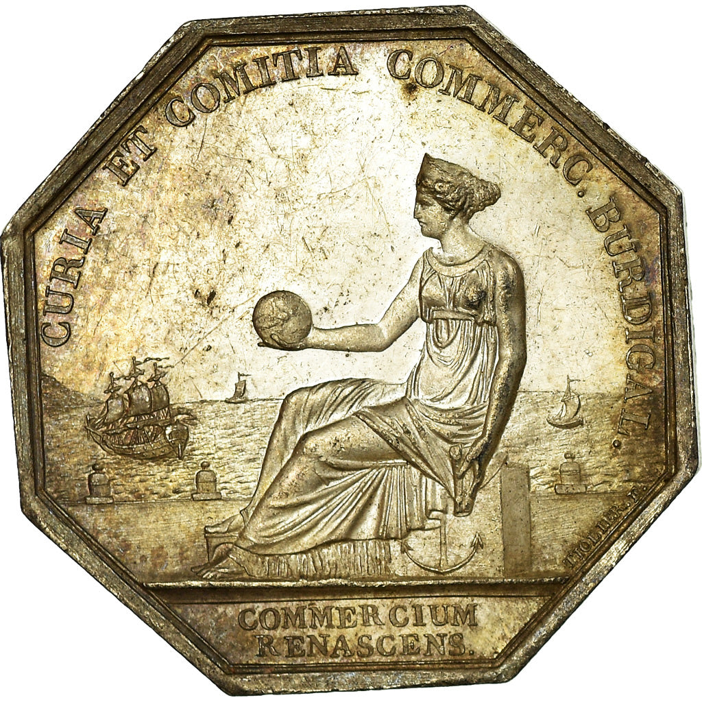 France, Token, Chambre de Commerce de Bordeaux, Tiolier, AU(55-58), Silver