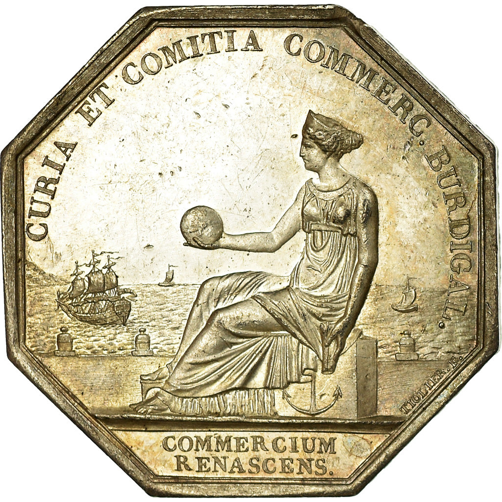 France, Token, Chambre de Commerce de Bordeaux, Tiolier, AU(55-58), Silver
