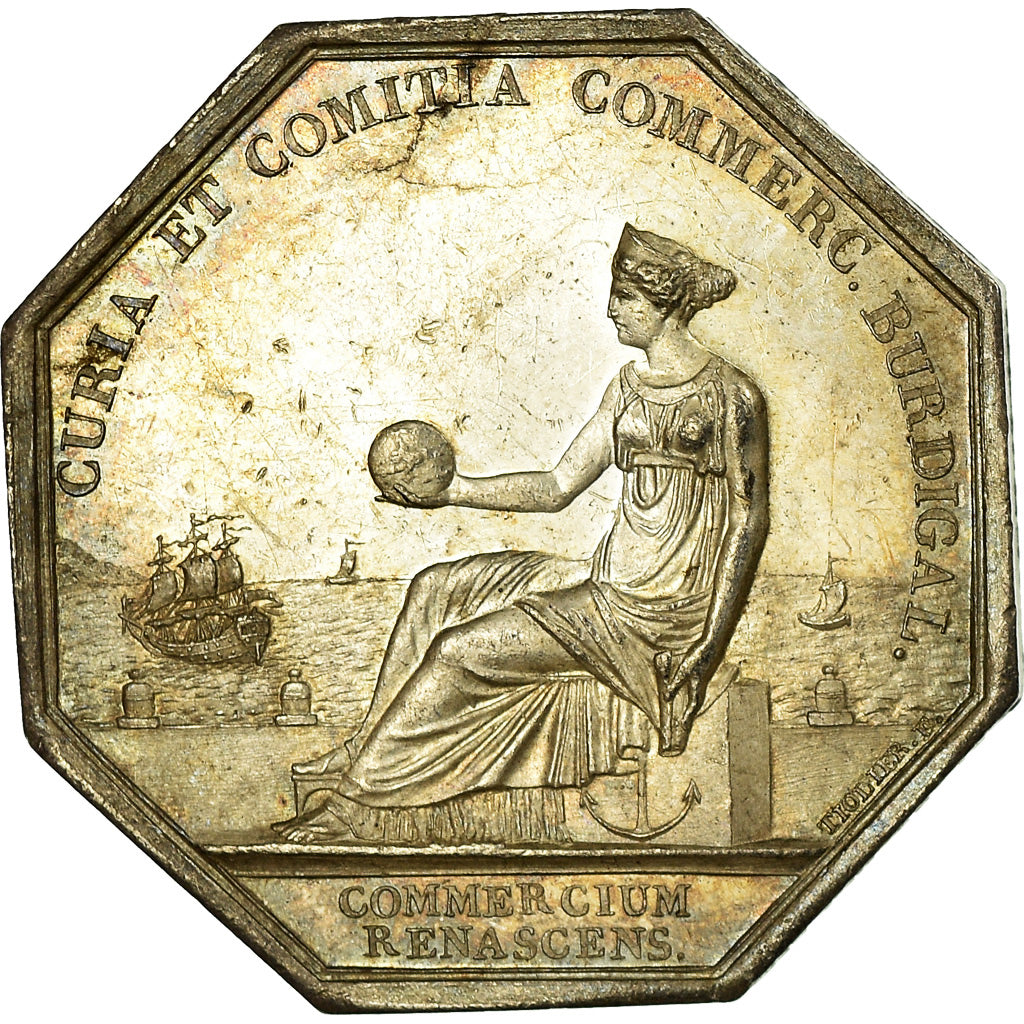 France, Token, Chambre de Commerce de Bordeaux, Tiolier, AU(55-58), Silver