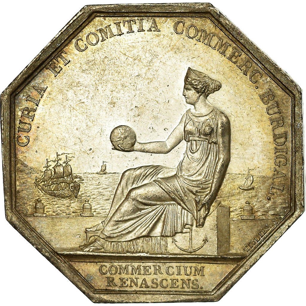 France, Token, Chambre de Commerce de Bordeaux, Tiolier, AU(55-58), Silver