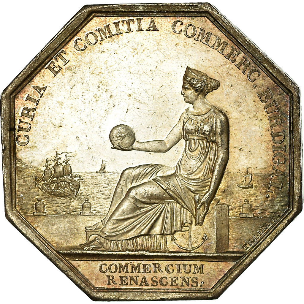 France, Token, Chambre de Commerce de Bordeaux, Tiolier, AU(55-58), Silver