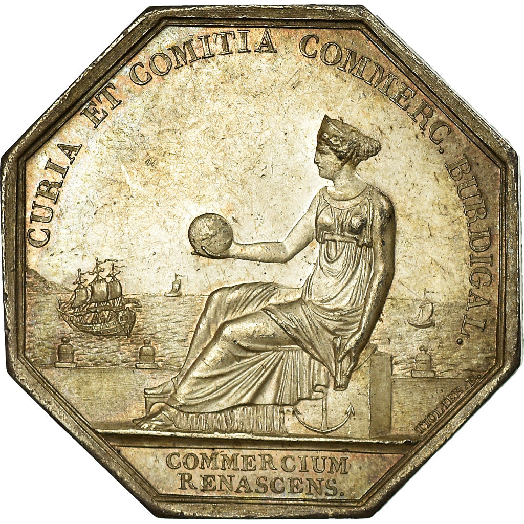 France, Token, Chambre de Commerce de Bordeaux, Tiolier, AU(55-58), Silver