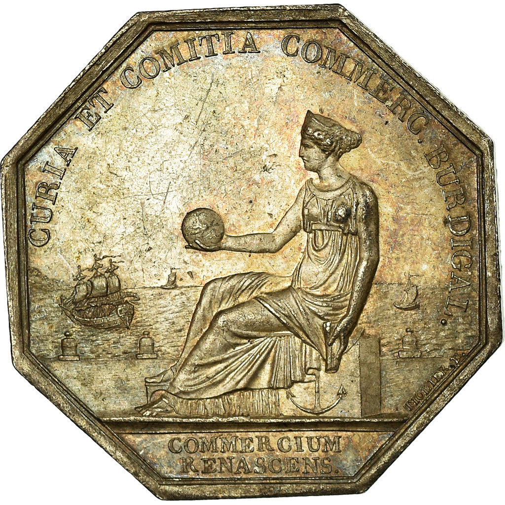 France, Token, Chambre de Commerce de Bordeaux, Tiolier, AU(50-53), Silver