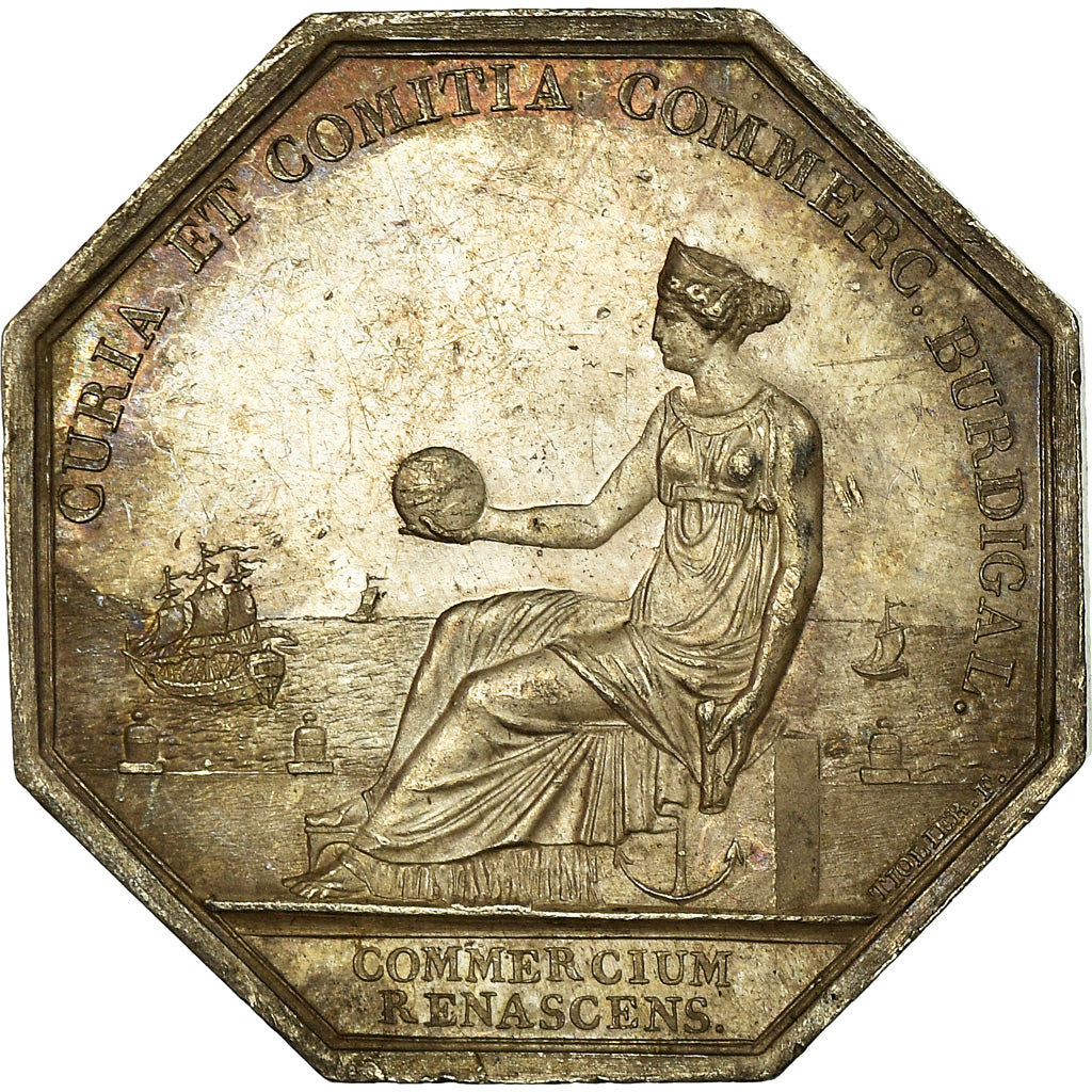 France, Token, Chambre de Commerce de Bordeaux, Tiolier, AU(50-53), Silver
