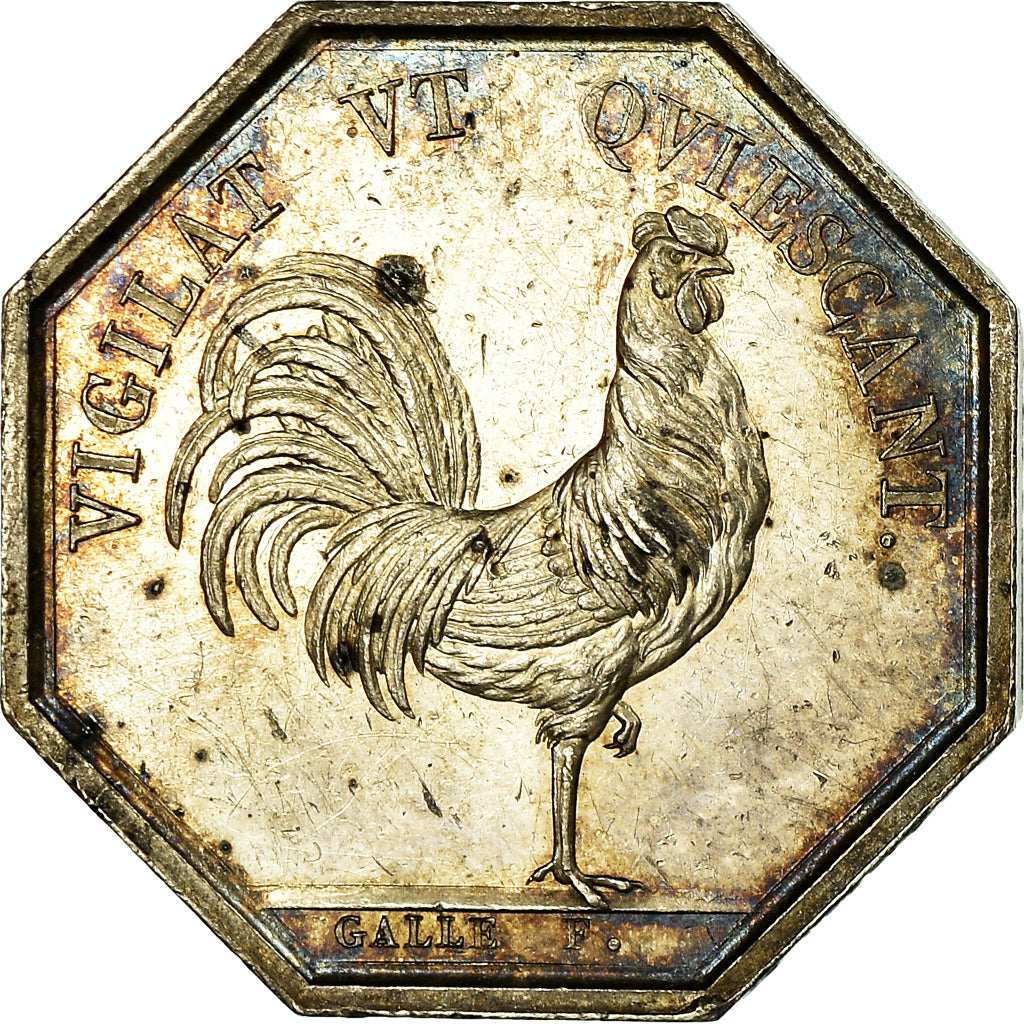 France, Jeton, Louis XVIII, Préfecture de Police, Galle, SUP, Argent