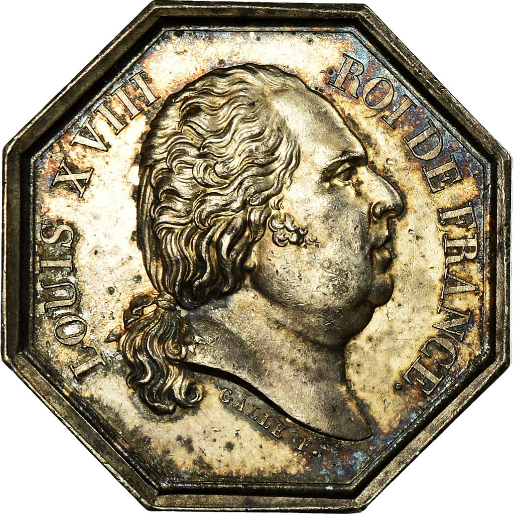 Francia, Token, Louis XVIII, Préfecture de Police, Galle, EBC, Plata