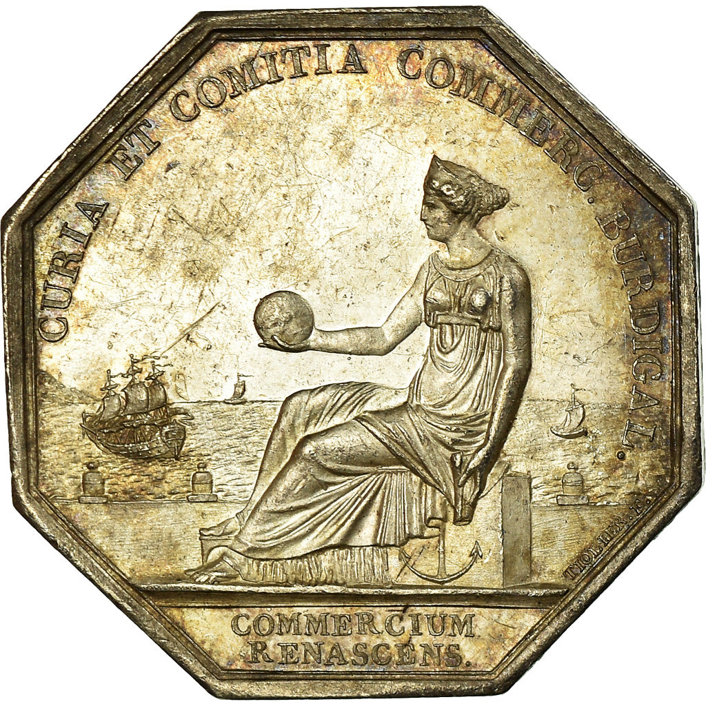 France, Token, Chambre de Commerce de Bordeaux, Tiolier, AU(55-58), Silver