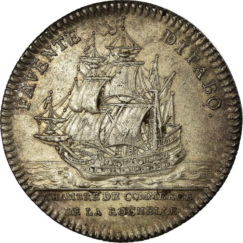 France, Token, Louis XV, Chambre de Commerce de La Rochelle, History, AU(55-58)