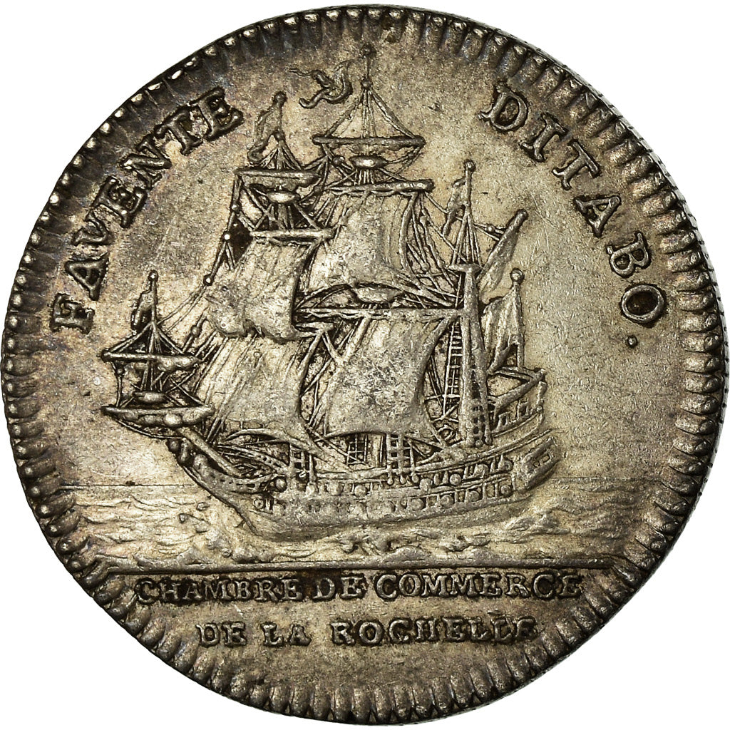 France, Token, Louis XV, Chambre de Commerce de La Rochelle, History, AU(55-58)