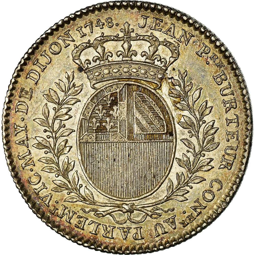 Francia, Token, Louis XV, Maires de Dijon, Jean-Pierre Burteur, History, 1748