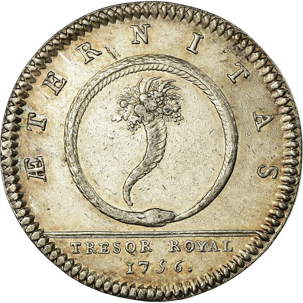 France, Jeton, Louis XV, Trésor Royal, History, 1756, SUP, Argent