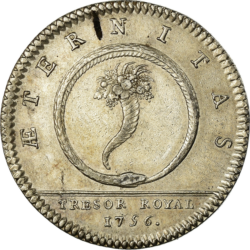 Frankrijk, Token, Louis XV, Trésor Royal, History, 1756, PR, Zilver