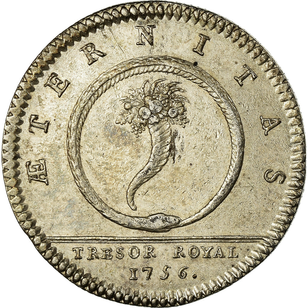 Frankrijk, Token, Louis XV, Trésor Royal, History, 1756, PR, Zilver