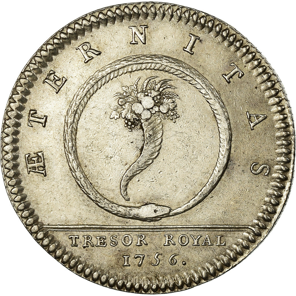 Frankrijk, Token, Louis XV, Trésor Royal, History, 1756, PR, Zilver