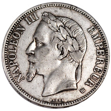 FRANCE, Napoléon III, 5 Francs, 1867, Strasbourg, KM #799.2, VF(30-35), Silver,
