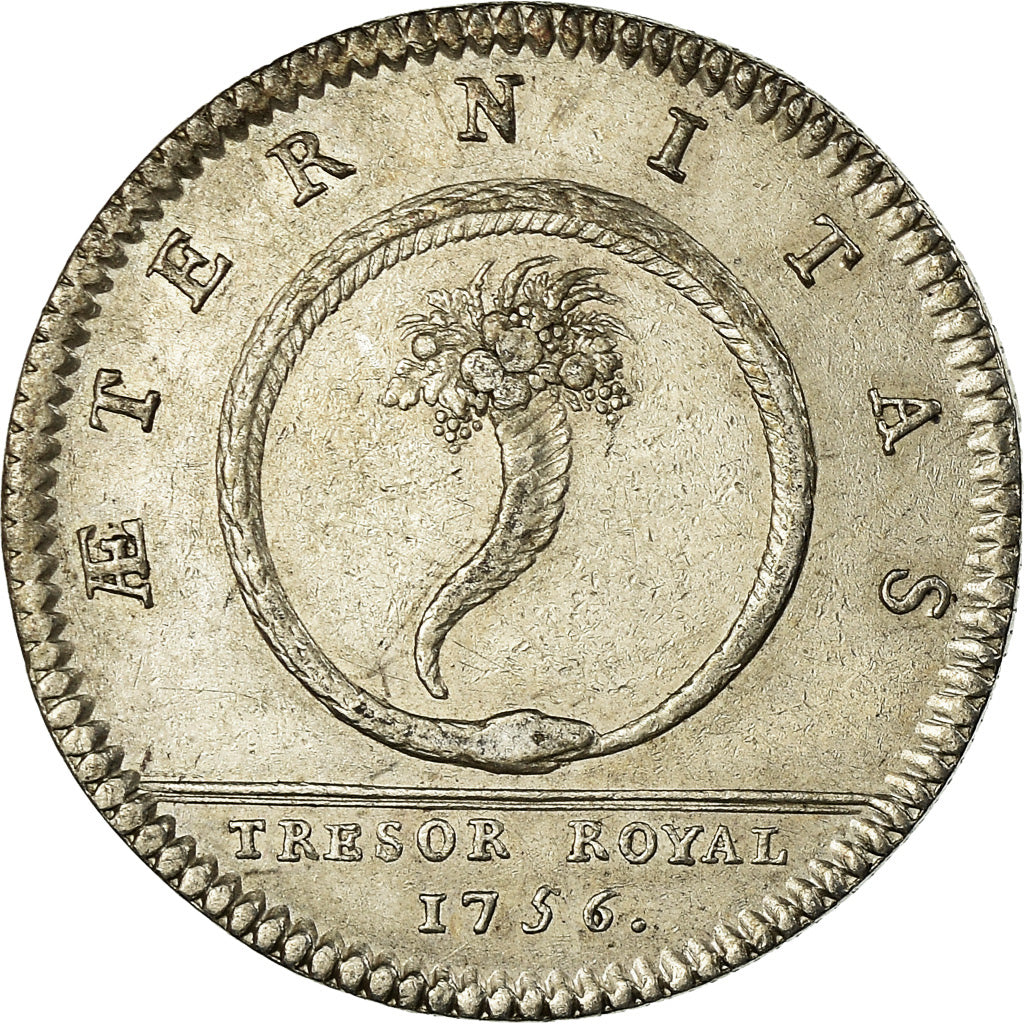 Frankrijk, Token, Louis XV, Trésor Royal, History, 1756, ZF+, Zilver