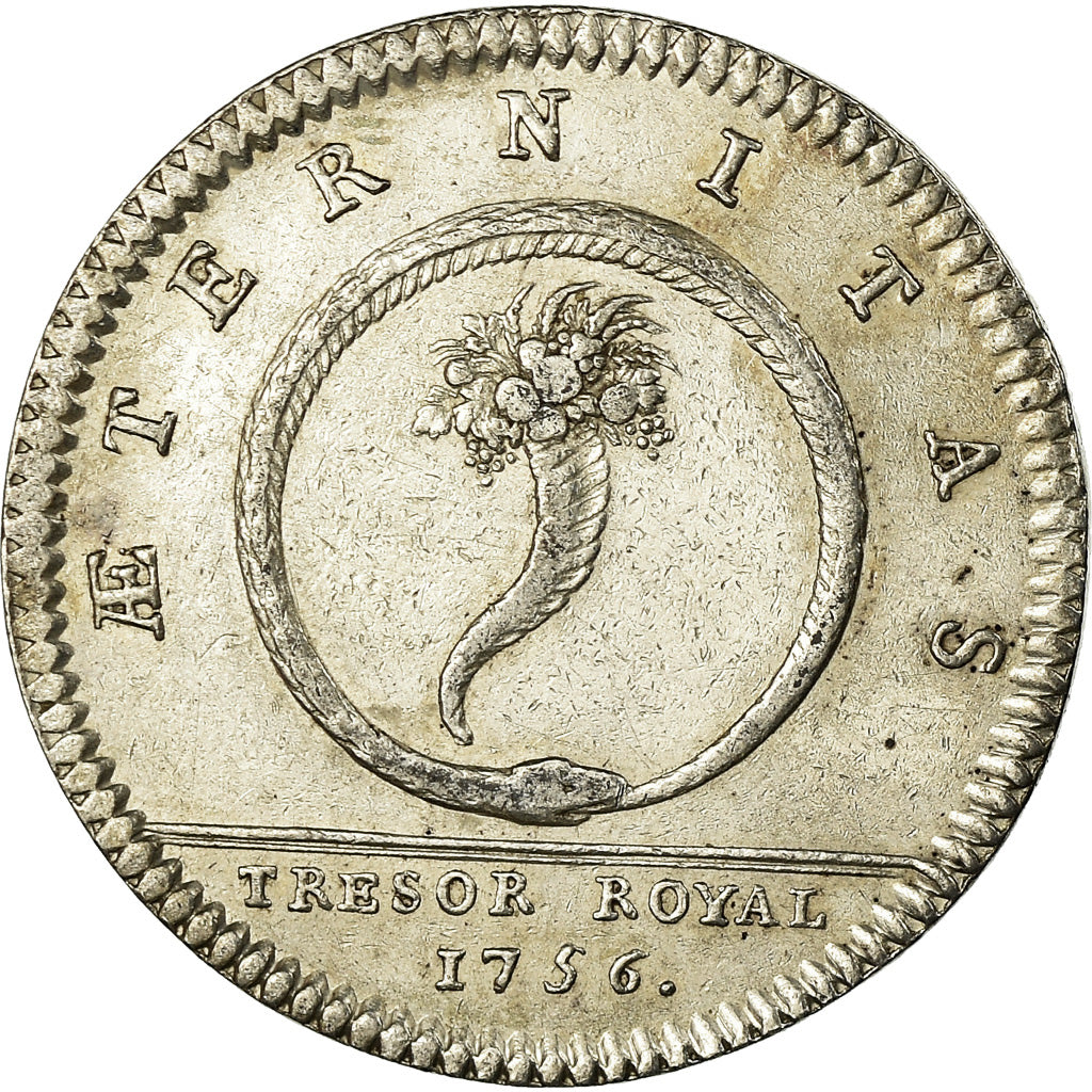 Frankrijk, Token, Louis XV, Trésor Royal, History, 1756, ZF+, Zilver