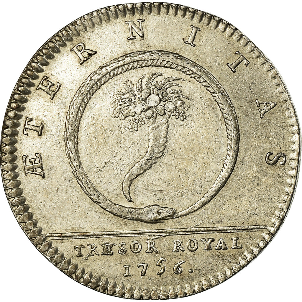 Frankrijk, Token, Louis XV, Trésor Royal, History, 1756, ZF+, Zilver