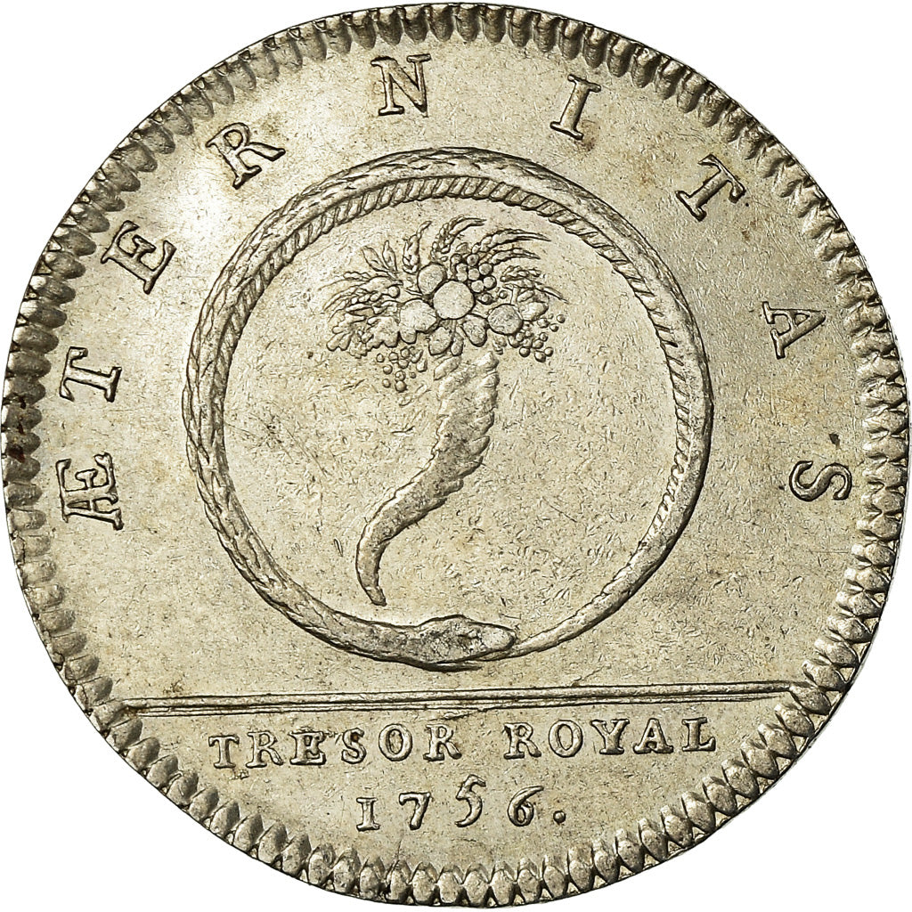 Frankrijk, Token, Louis XV, Trésor Royal, History, 1756, ZF+, Zilver