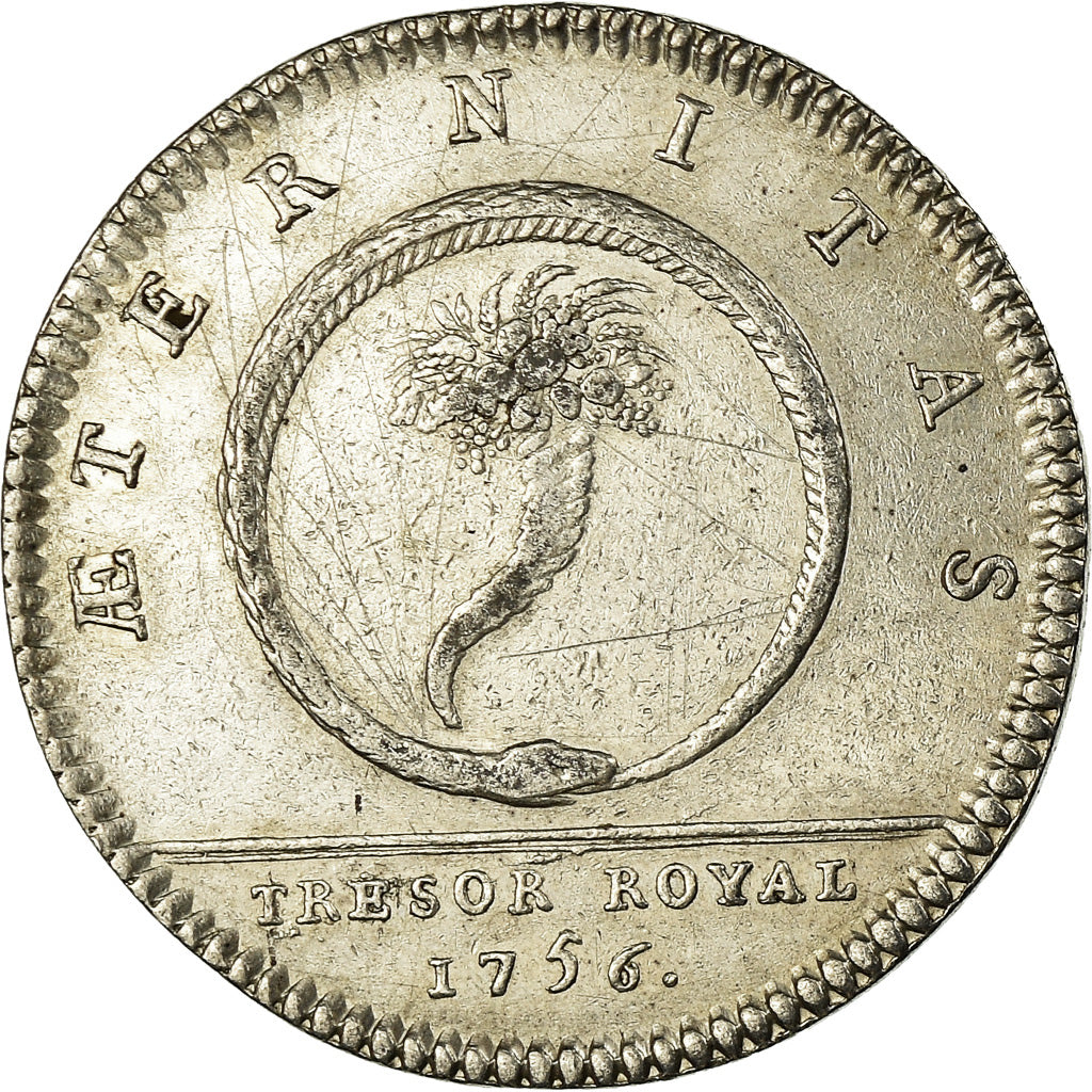 Francia, Token, Louis XV, Trésor Royal, History, 1756, BB+, Argento