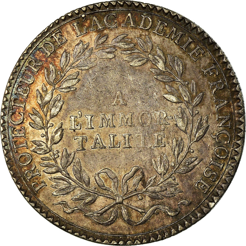 Francia, Token, Louis XV, Académie Française, History, ND (1732), MBC+, Plata