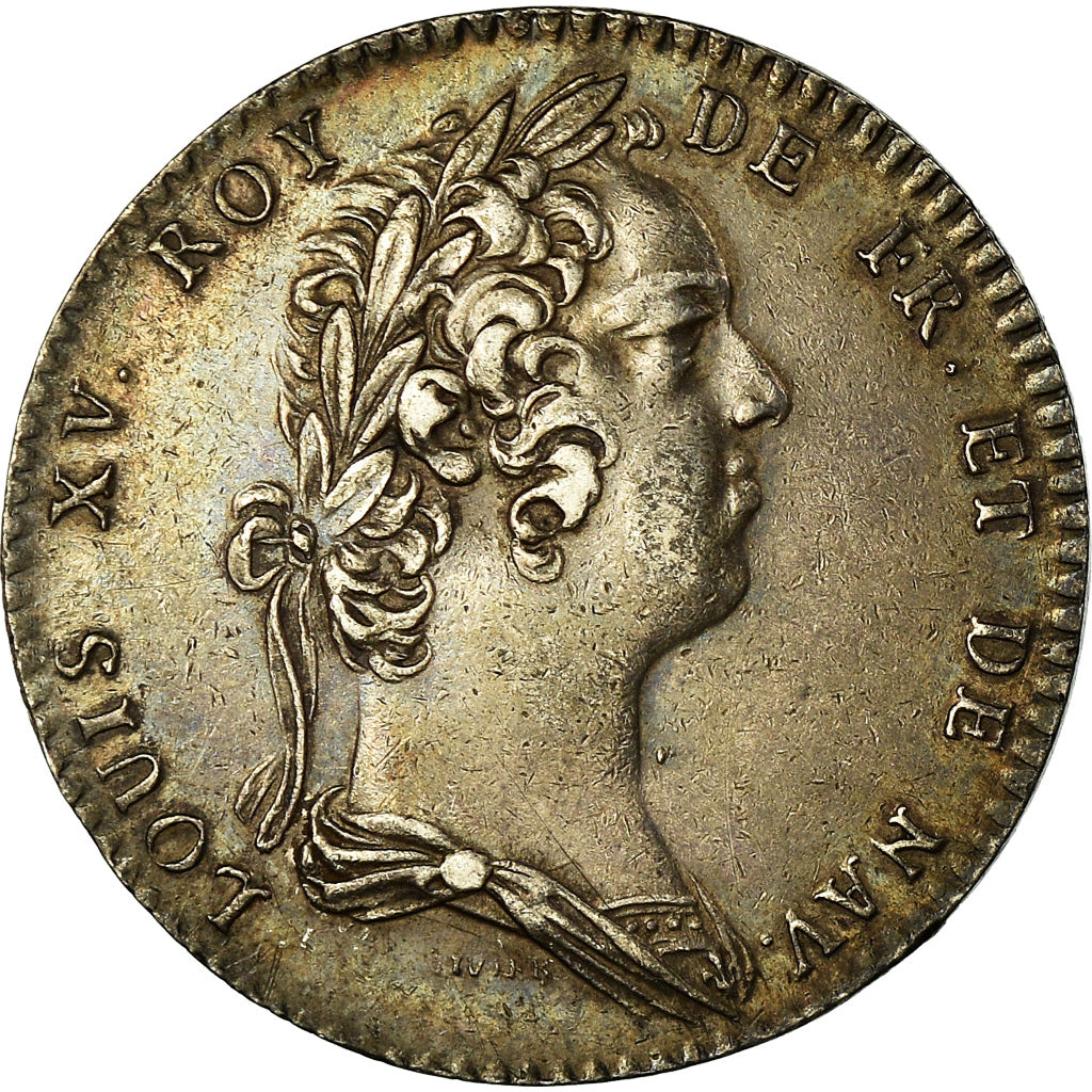 Francia, Token, Louis XV, Académie Française, History, ND (1732), MBC, Plata