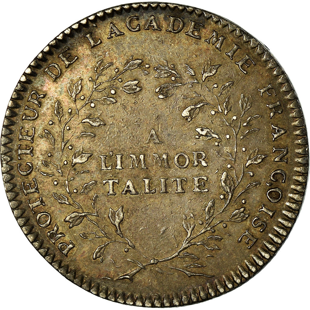 Francia, Token, Louis XV, Académie Française, History, ND (1732), MBC, Plata