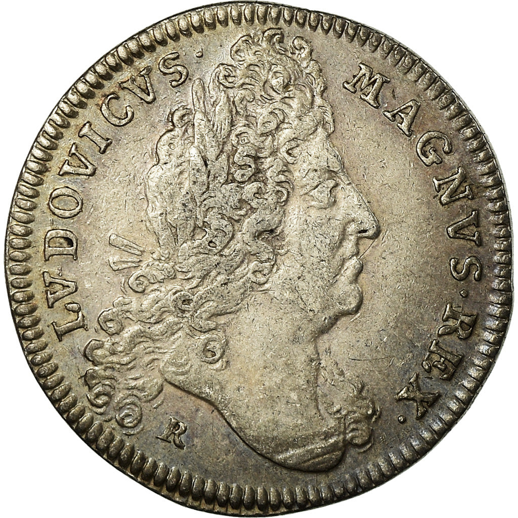 Francia, Token, Louis XIV, Bâtiments du Roi, History, 1698, BB+, Argento
