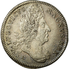 Francia, Token, Louis XIV, Bâtiments du Roi, History, 1698, BB+, Argento