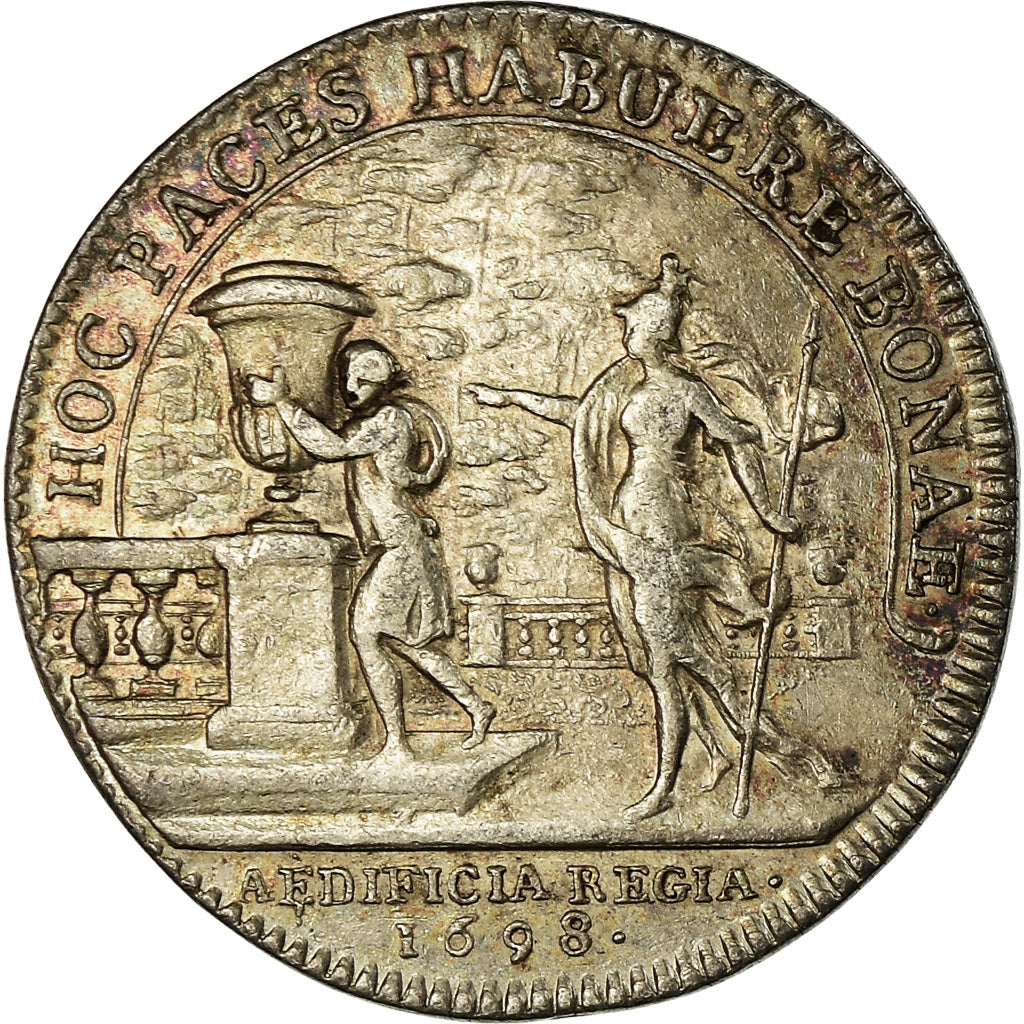 France, Jeton, Louis XIV, Bâtiments du Roi, History, 1698, TTB+, Argent