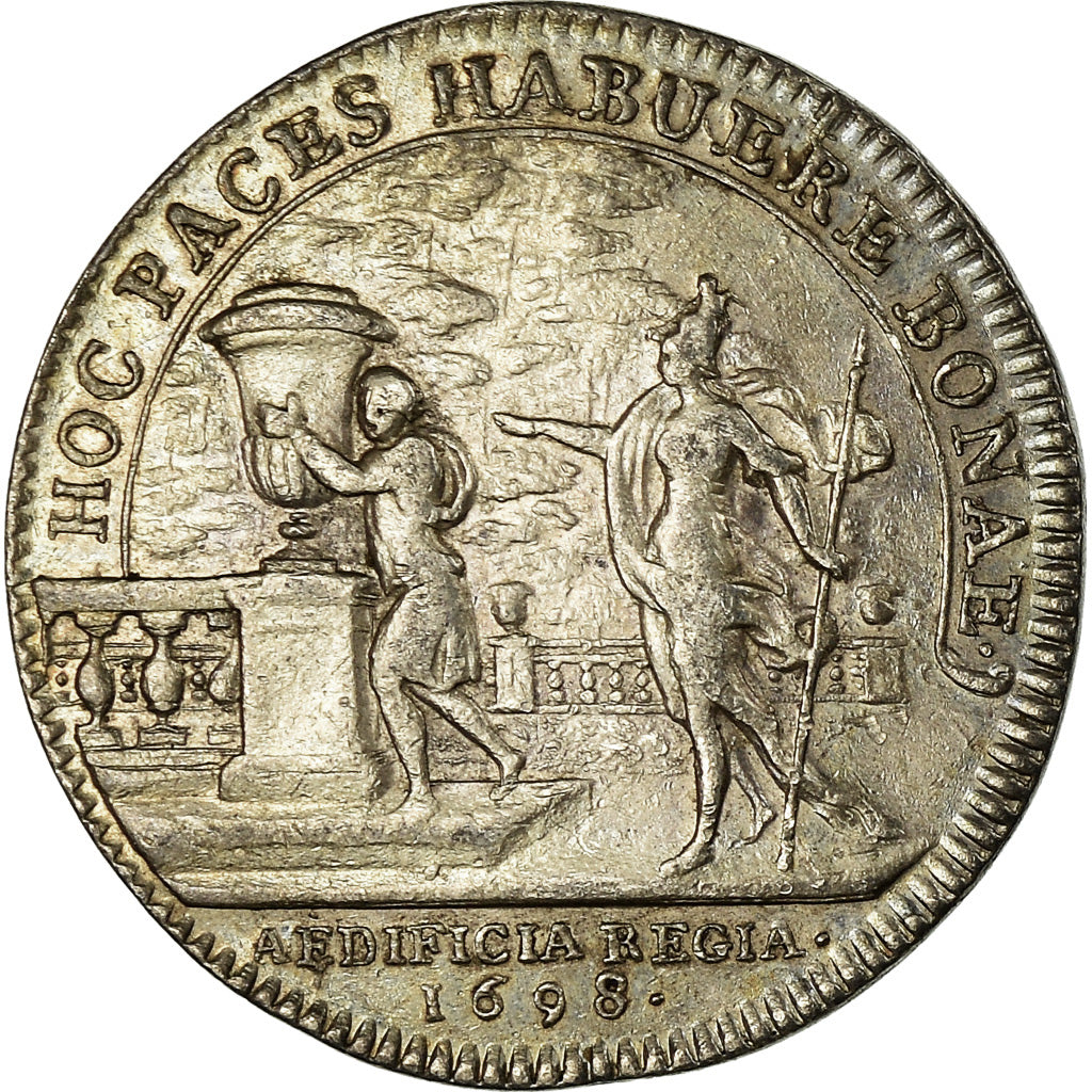 France, Jeton, Louis XIV, Bâtiments du Roi, History, 1698, TTB+, Argent