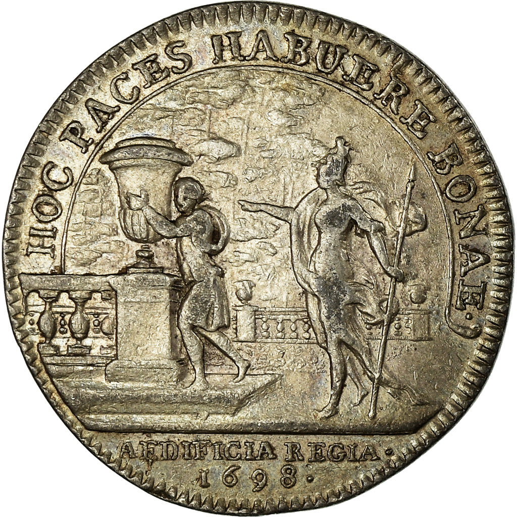 France, Token, Louis XIV, Bâtiments du Roi, History, 1698, EF(40-45), Silver
