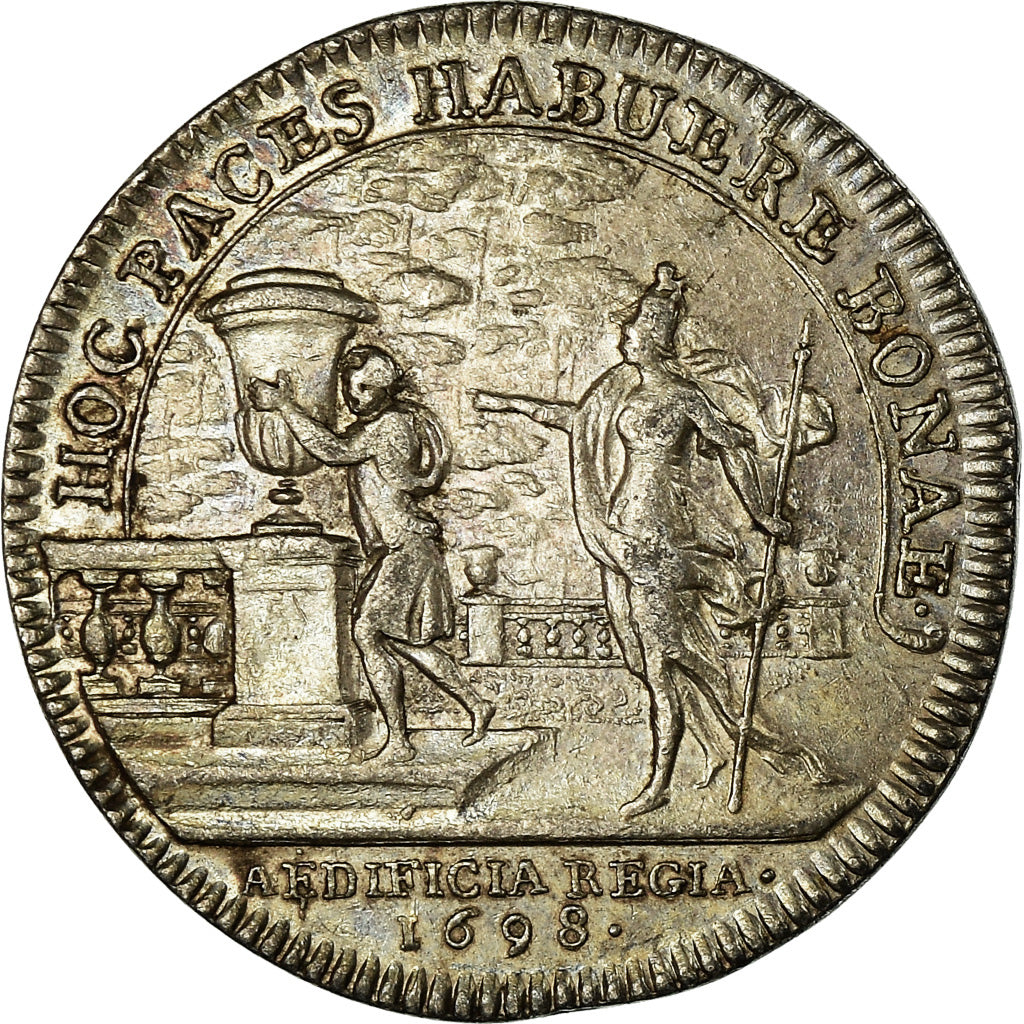 France, Jeton, Louis XIV, Bâtiments du Roi, History, 1698, TTB+, Argent