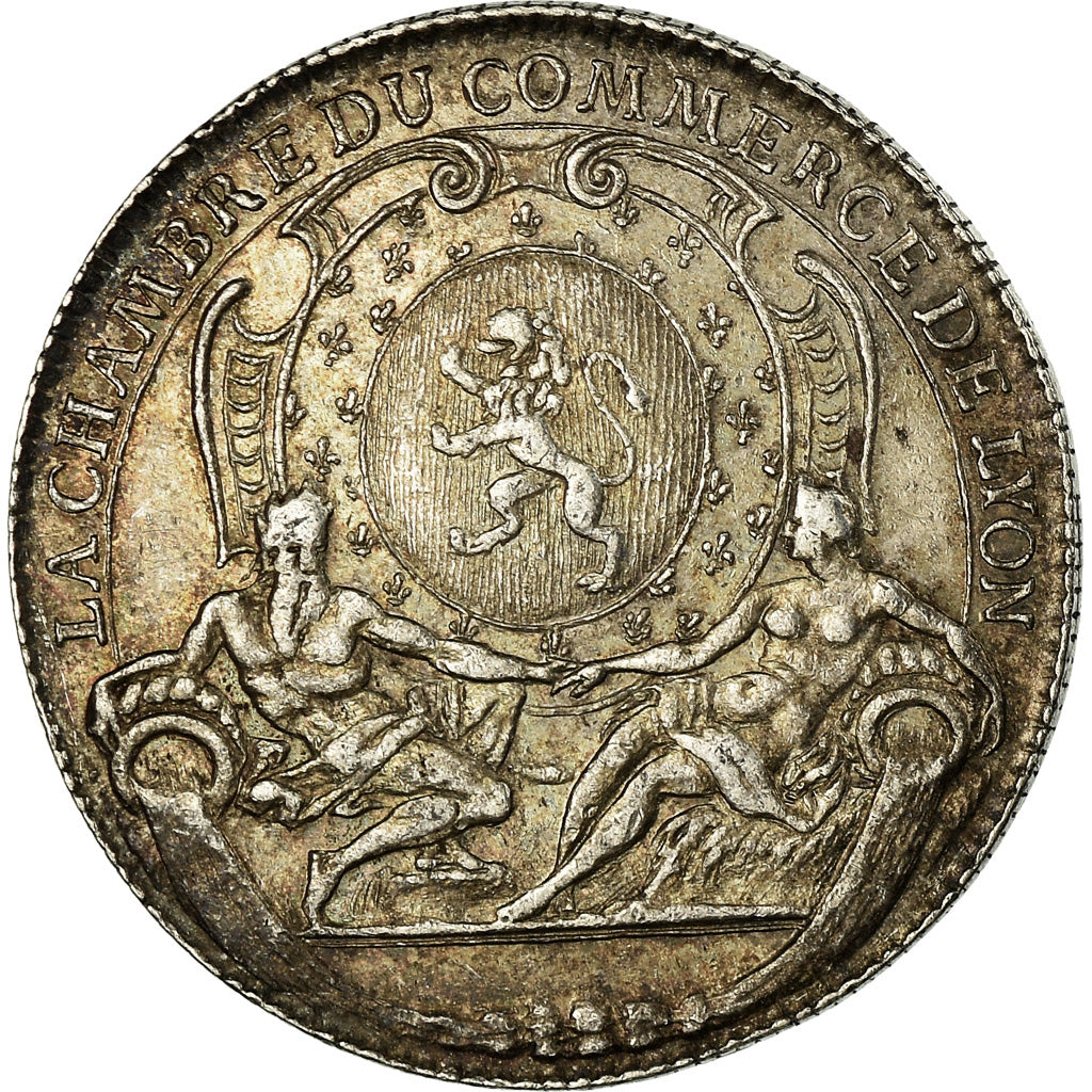 Frankreich, Token, Chambre de Commerce de Lyon, History, Duvivier, SS+, Silber