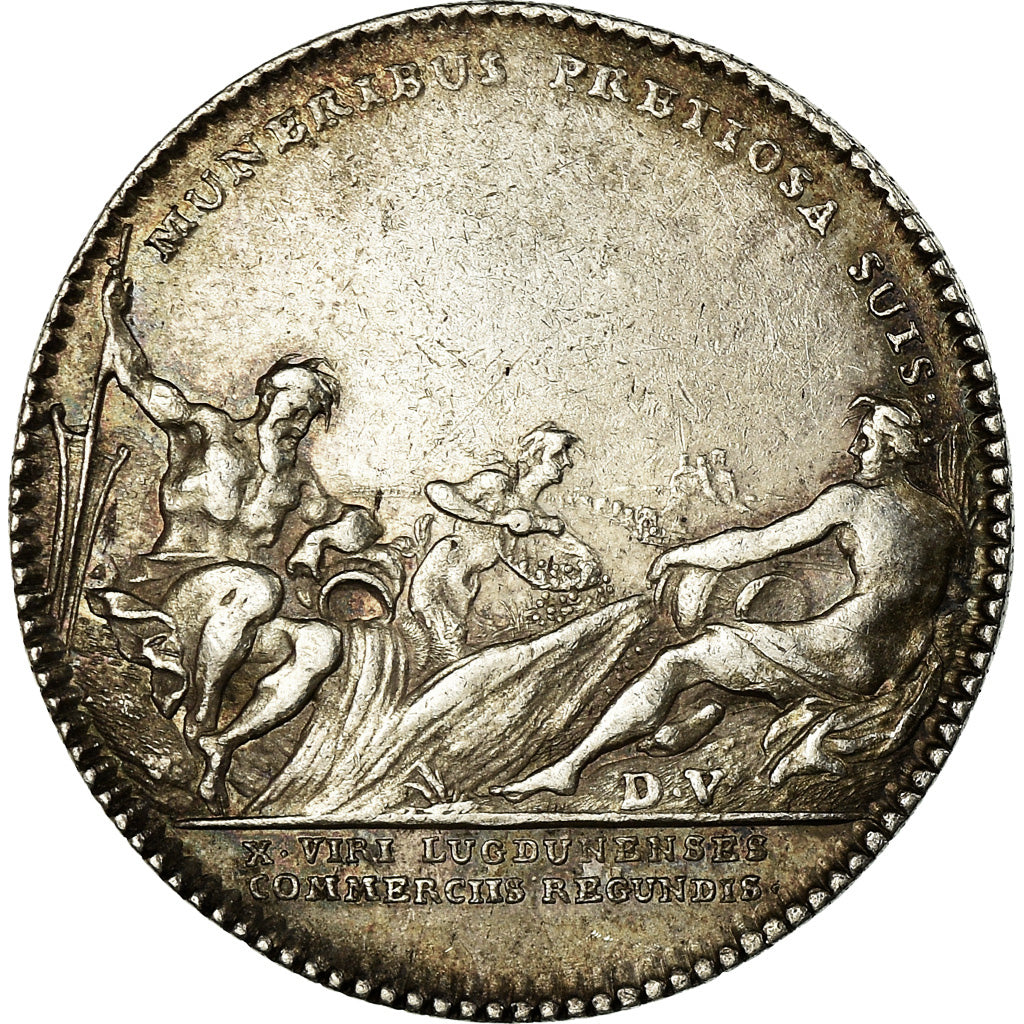Frankreich, Token, Chambre de Commerce de Lyon, History, Duvivier, SS+, Silber