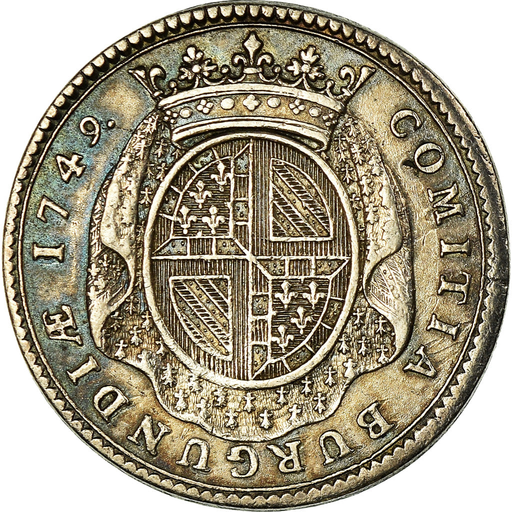 França, Token, Louis XV, Etats de Bourgogne, História, 1749, Duvivier