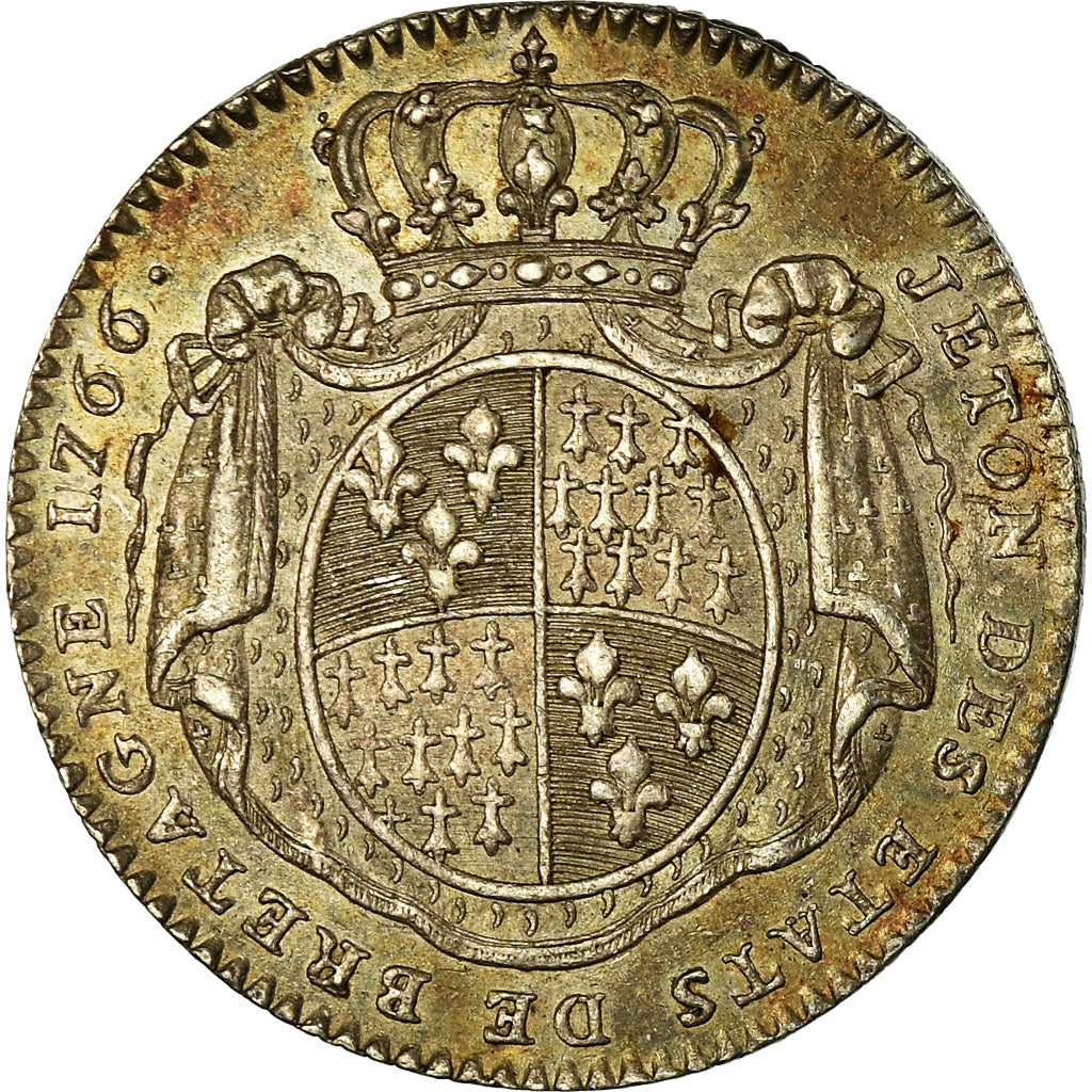Frankrijk, Token, Louis XV, Etats de Bretagne, Rennes, History, 1766, R.Filius