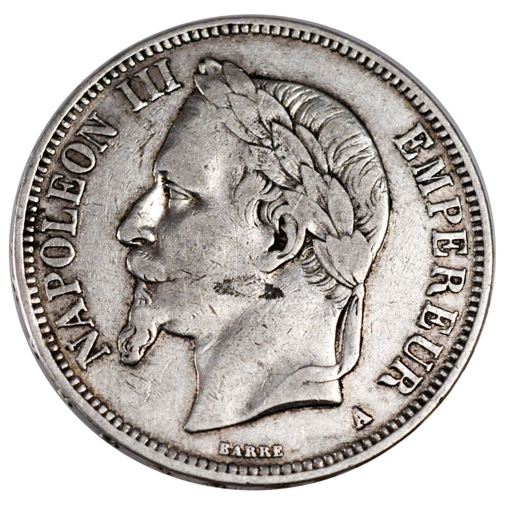 FRANCE, Napoléon III, 5 Francs, 1869, Paris, KM #799.1, VF(30-35), Silver, G...