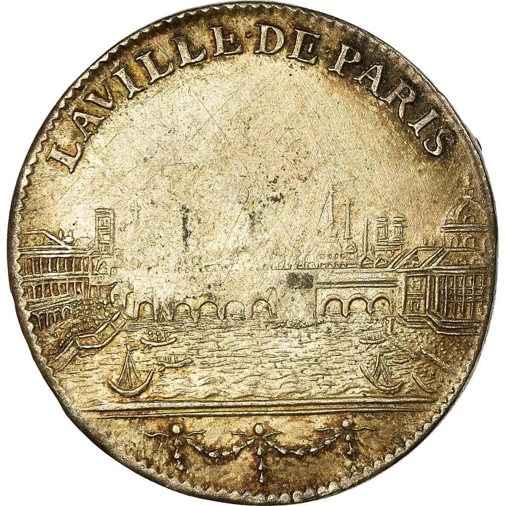 Francia, Token, Administration Municipale de Paris, History, MB+, Argento