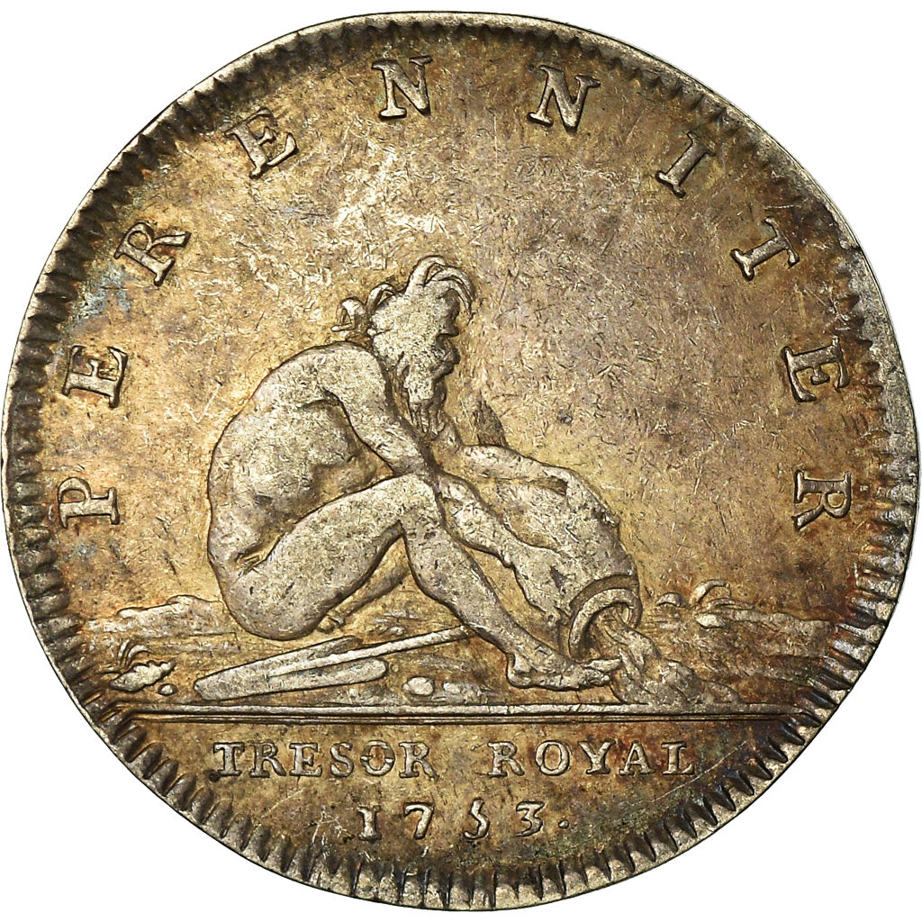 France, Jeton, Louis XV, Trésor Royal, History, 1753, Duvivier, TTB, Argent