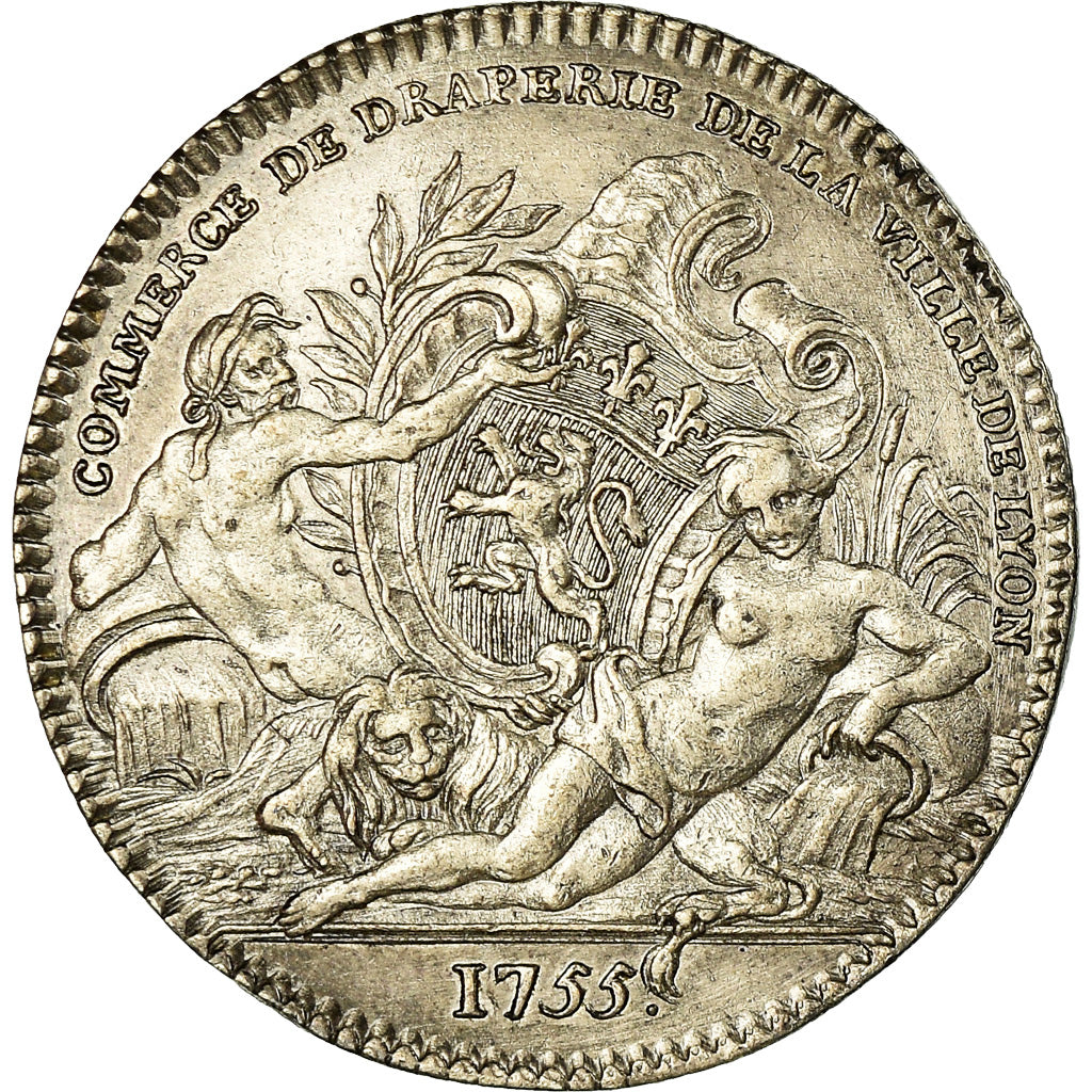 France, Token, Louis XV, Corporations, Drapiers de Lyon, History, 1755