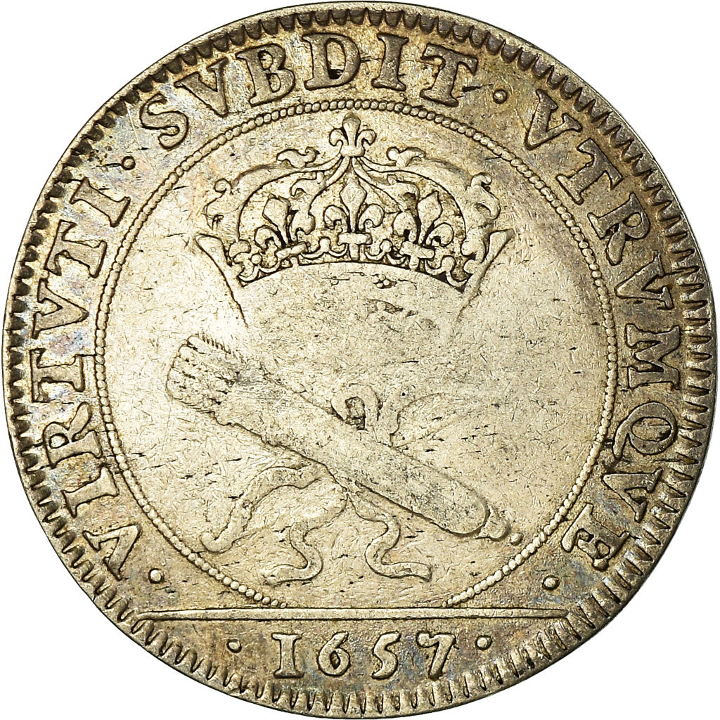 France, Jeton, Louis XIV, Conseil du Roi, History, 1657, TB+, Argent