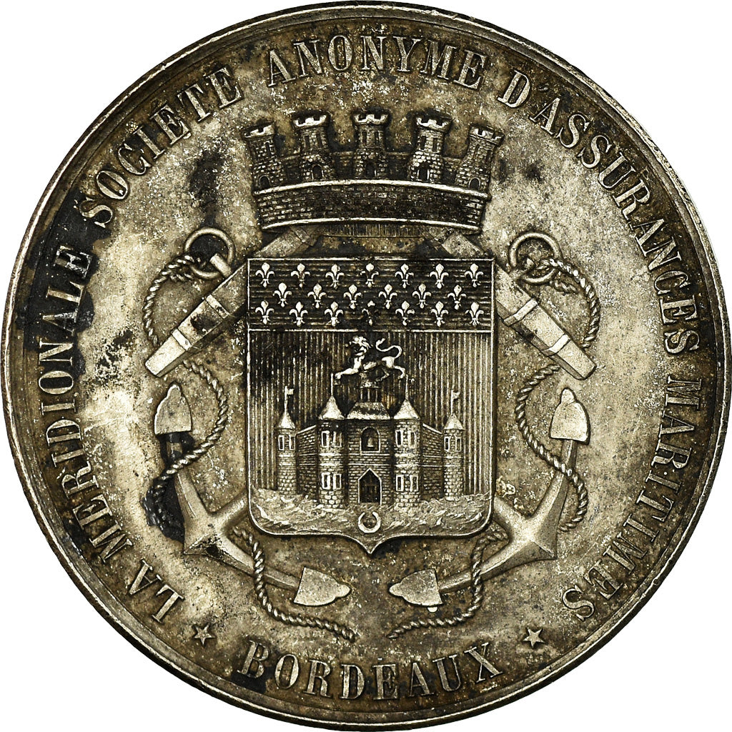 France, Jeton, La Méridionale, Assurances Maritimes, Bordeaux, Shipping, 1870