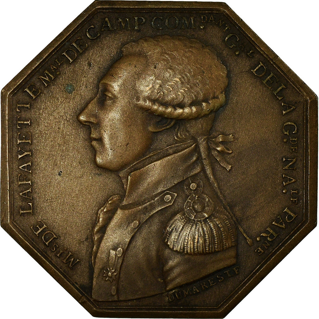 France, Token, Lafayette, Garde Nationale de paris, 1789, Dumarest, AU(55-58)
