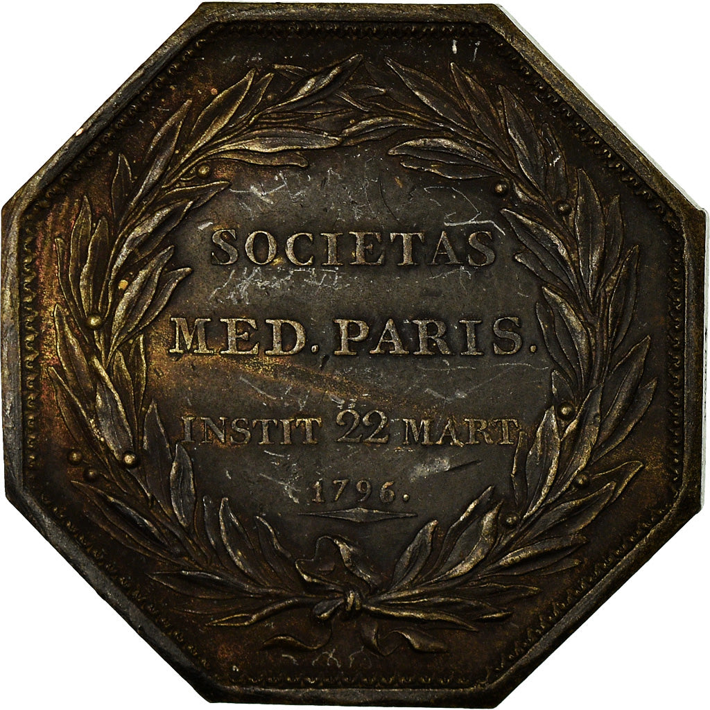 Frankreich, Token, Medicine, Société médicale de paris, 1796, SS+, Kupfer